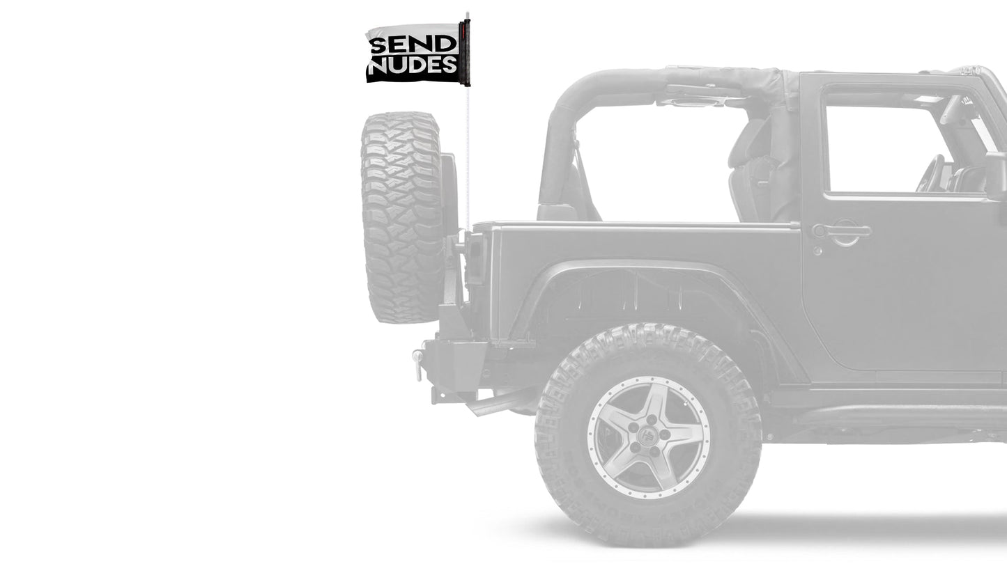 Send Nudes 12"x18" Forever Wave Flag for Jeep Wrangler JL 2-Door 2018-Present