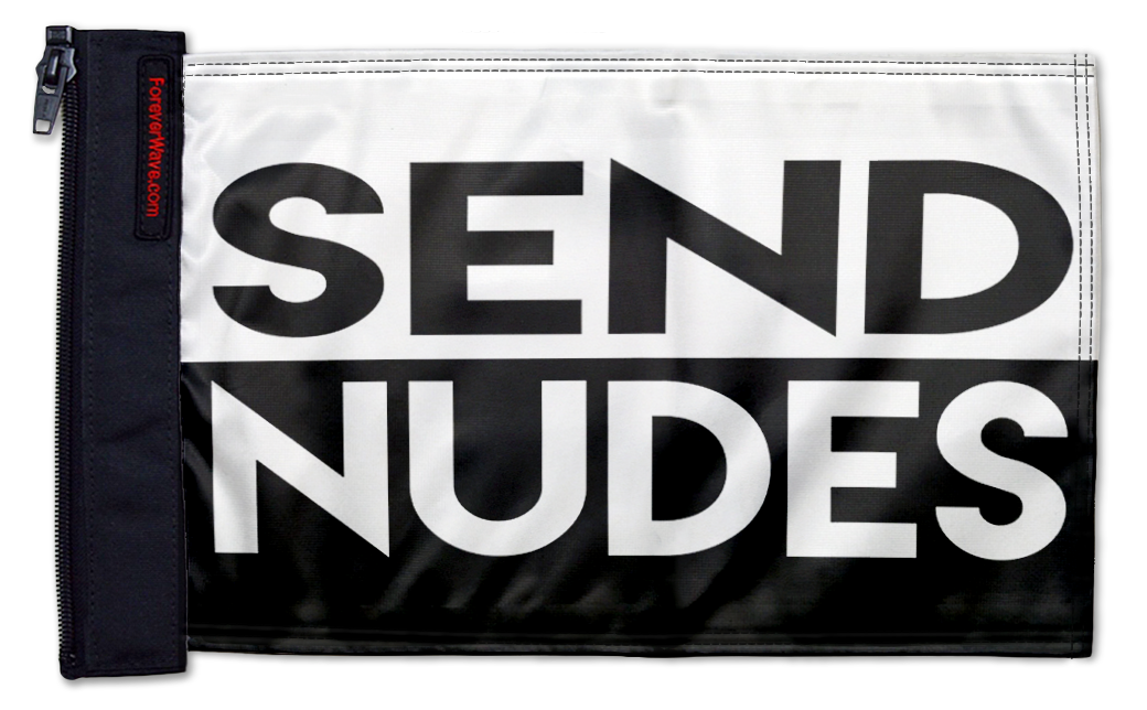 Send Nudes 12"x18" Forever Wave Flag for Jeep Wrangler JLU 4-Door 2018-Present