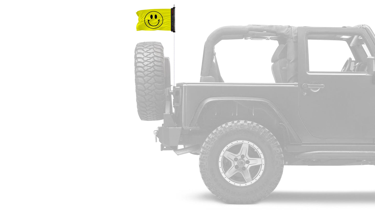 Smiley Face 12"x18" Forever Wave Flag for Jeep Wrangler JL 2-Door 2018-Present