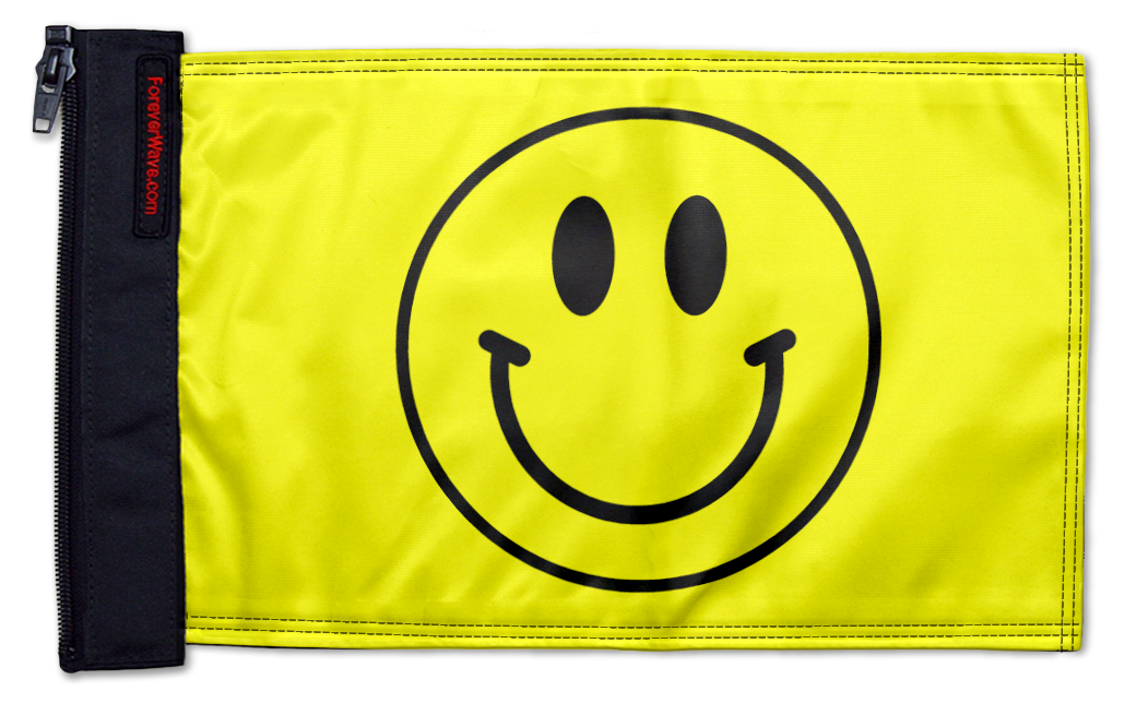Smiley Face 12"x18" Forever Wave Flag for Jeep Wrangler LJ 2003-2006