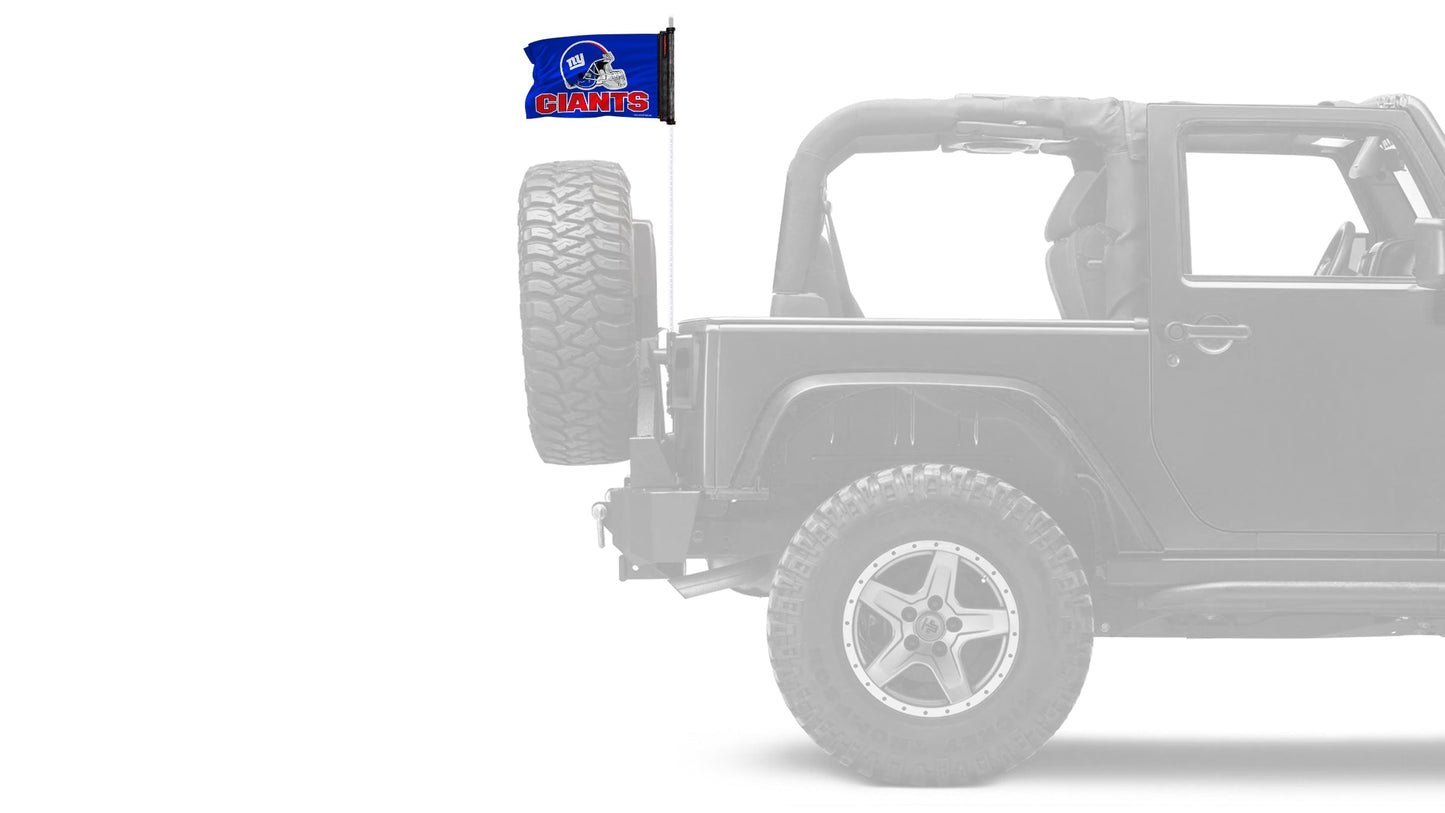 New York Giants 11"x17" Forever Wave Flag for Jeep Wrangler JK 2-Door 2007-2018