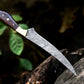Damascus Fillet Knife – 13" Rosewood Handle & Leather Sheath