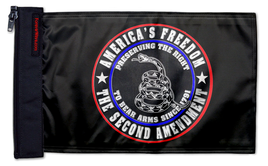 2nd Amendment 12"x18" Forever Wave Flag for Golf Carts