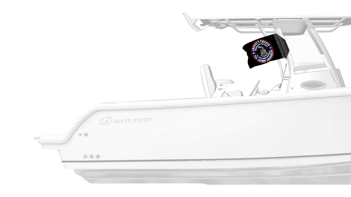 2nd Amendment 12"x18" Forever Wave Flag for Boats