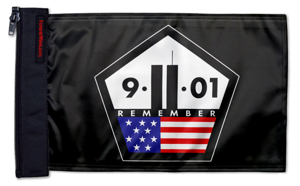 911 Remember 12"x18" Forever Wave Flag for Jeep Wrangler JK 2-Door 2007-2018