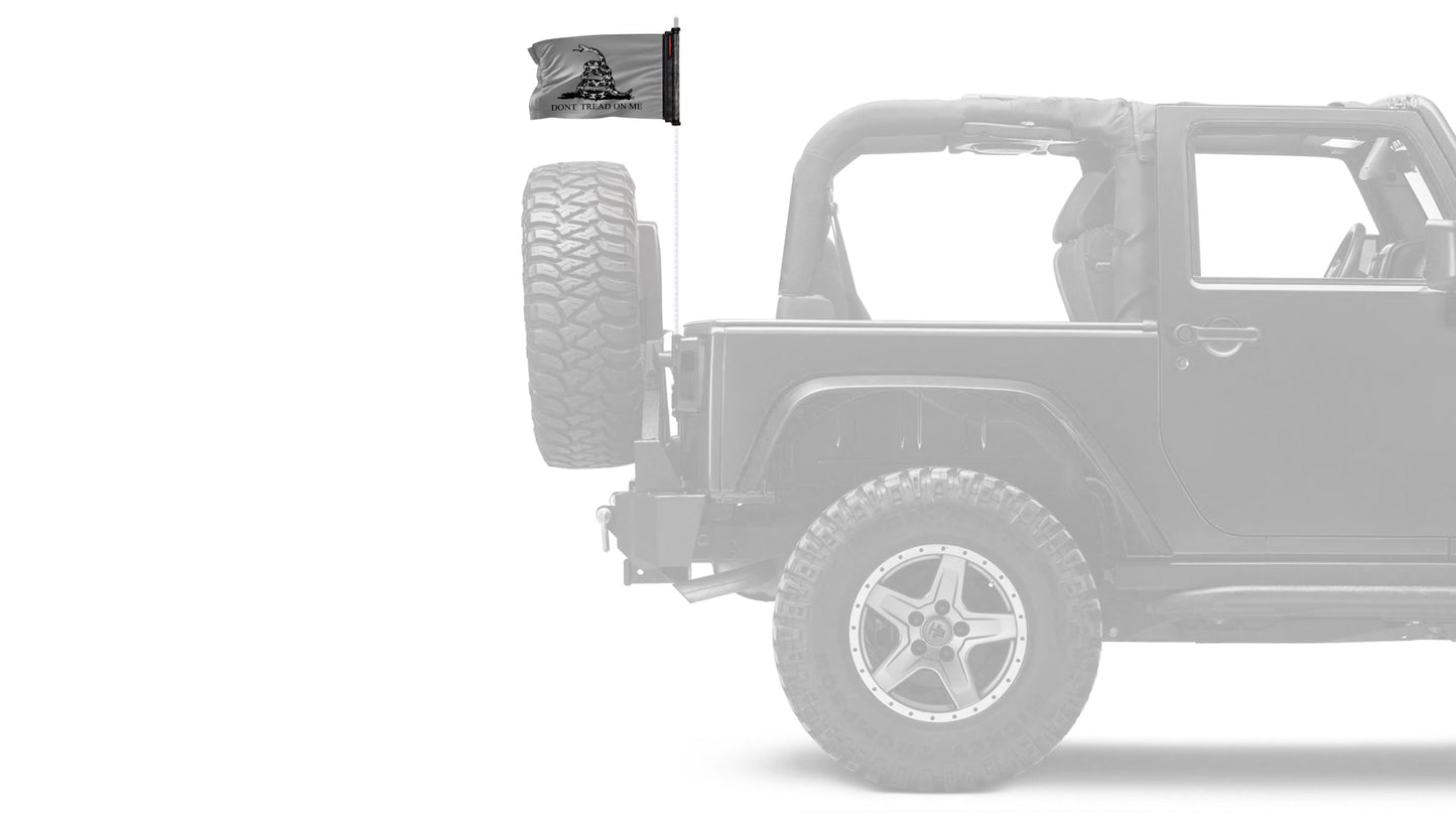 Gadsden Subdued 12"x18" Forever Wave Flag for Jeep Wrangler JK 2-Door 2007-2018