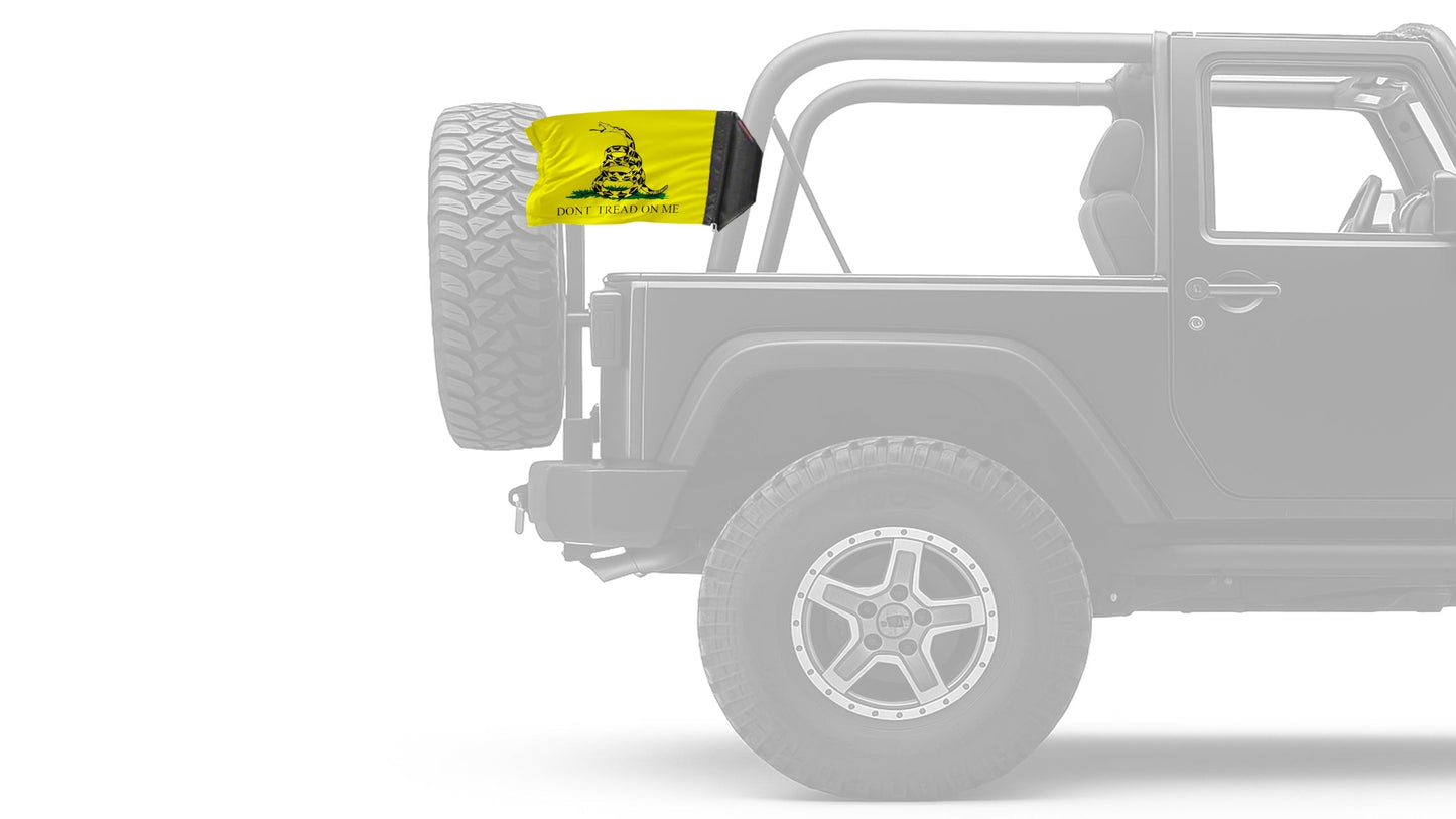 Gadsden "Don't Tread On Me" 12"x18" Forever Wave Flag for Jeep Wrangler JKU 4-Door 2007-2018
