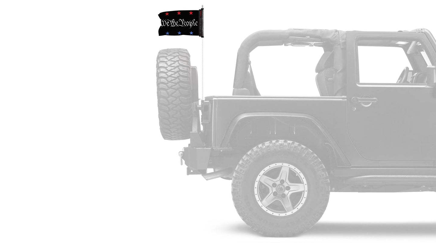 We The People 12"x18" Forever Wave Flag for Jeep Wrangler JLU 4-Door 2018-Present