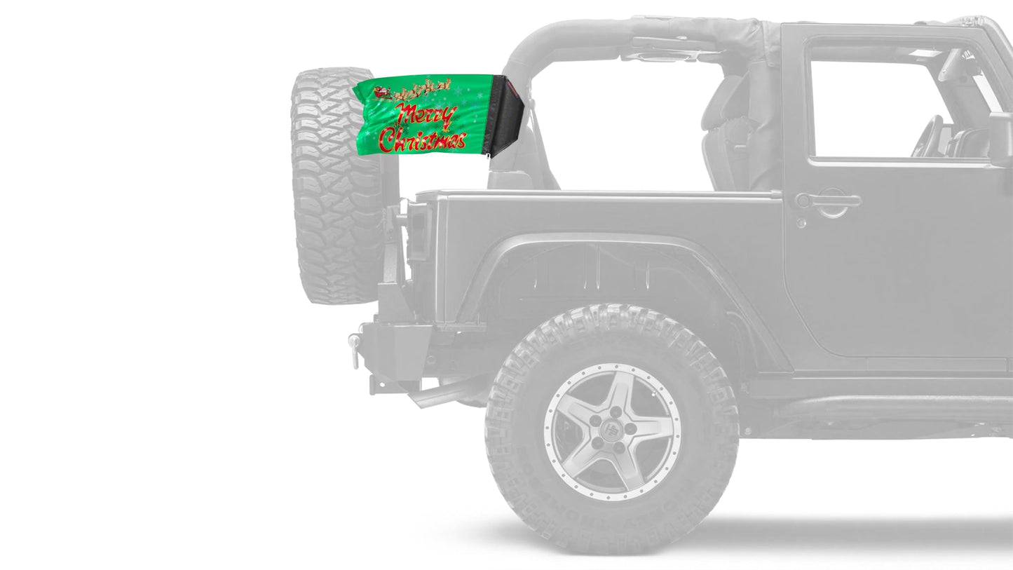 Merry Christmas 12"x18" Forever Wave Flag for Jeep Wrangler YJ 1986-1995