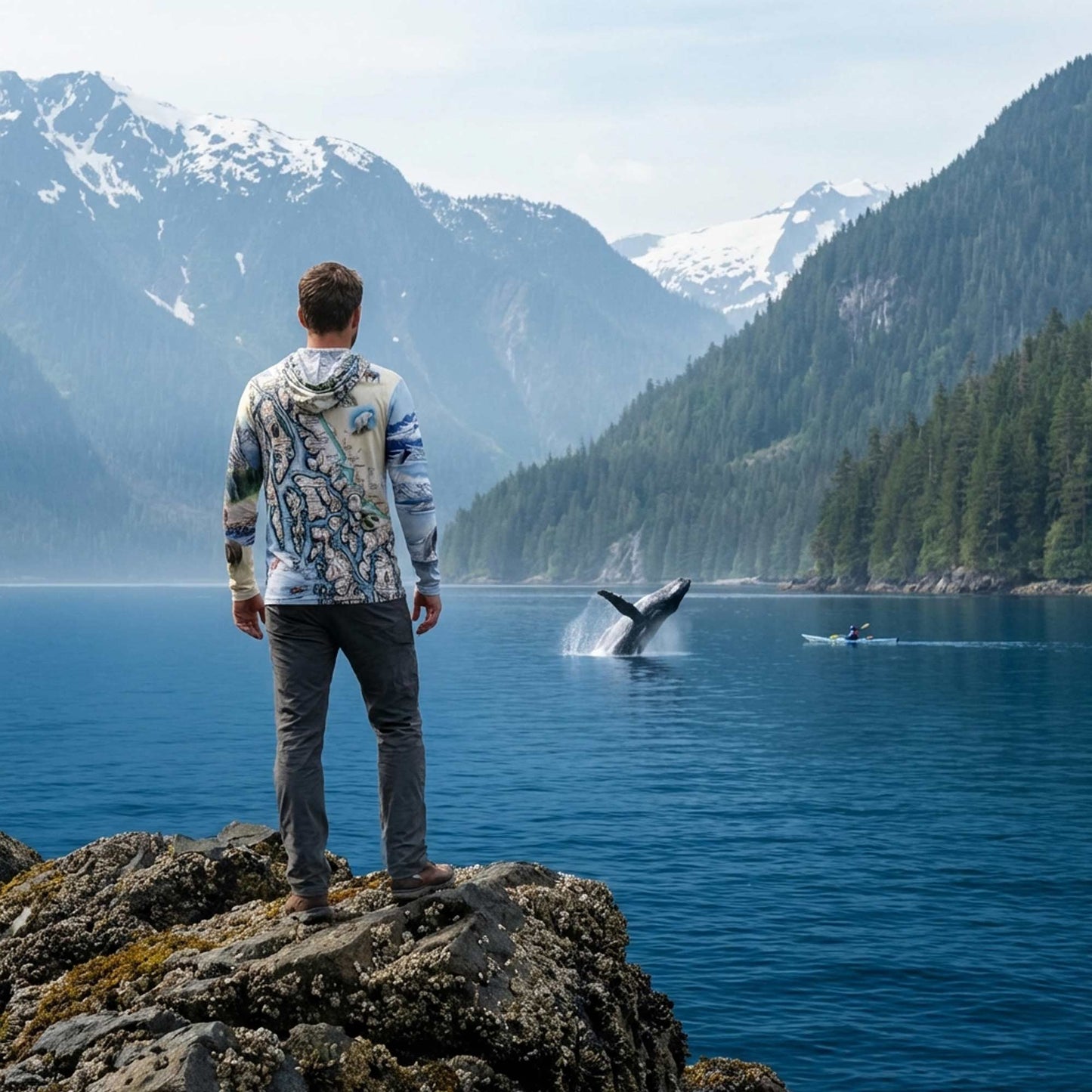 Inside Passage Map UltraLight Sunshirt Hoodie – UPF 50+