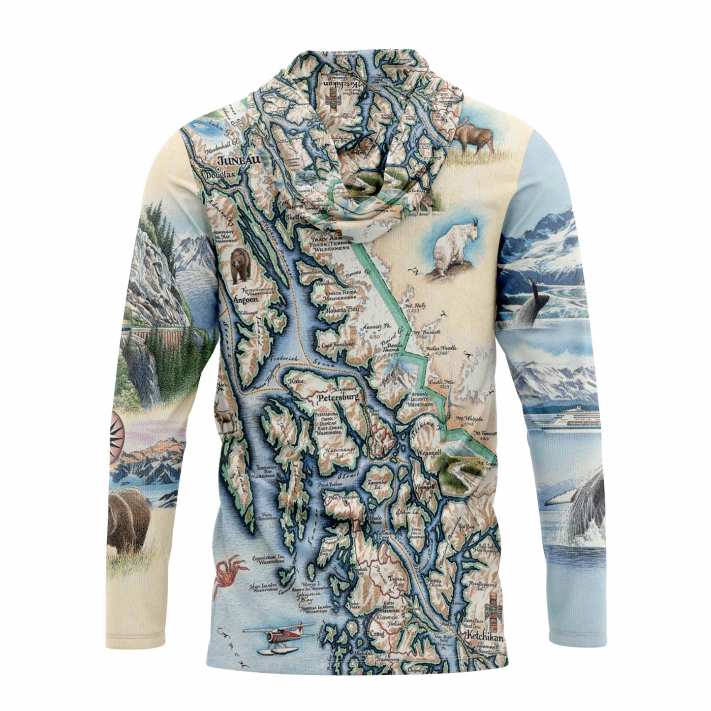 Inside Passage Map UltraLight Sunshirt Hoodie – UPF 50+