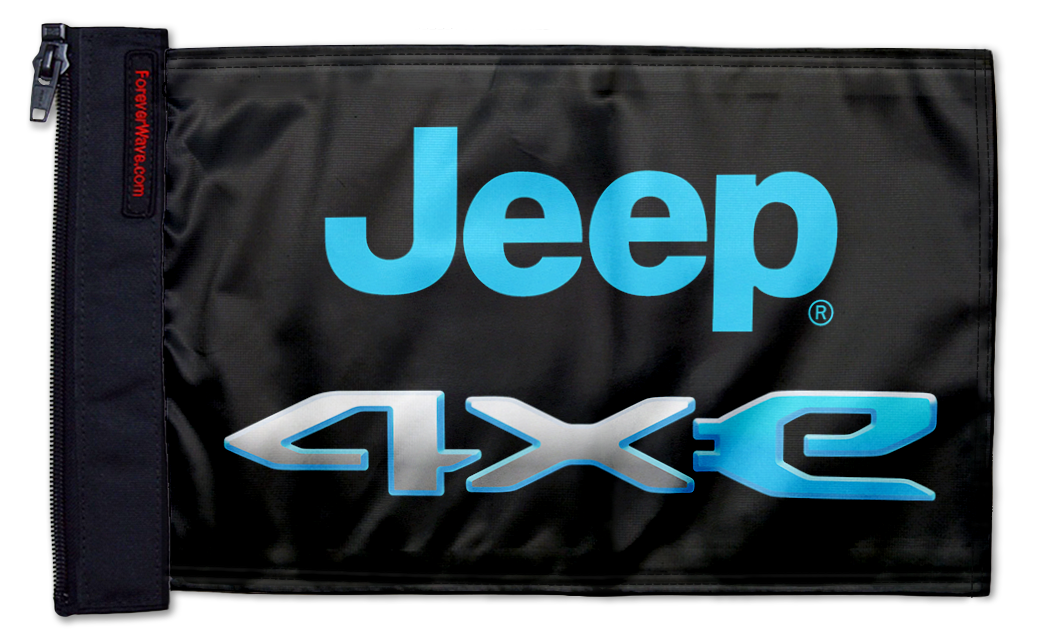 Jeep 4Xe 12"x18" Forever Wave Flag for Golf Carts