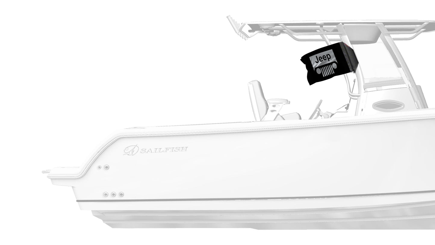 Jeep Grill 12"x18" Forever Wave Flag for Boats