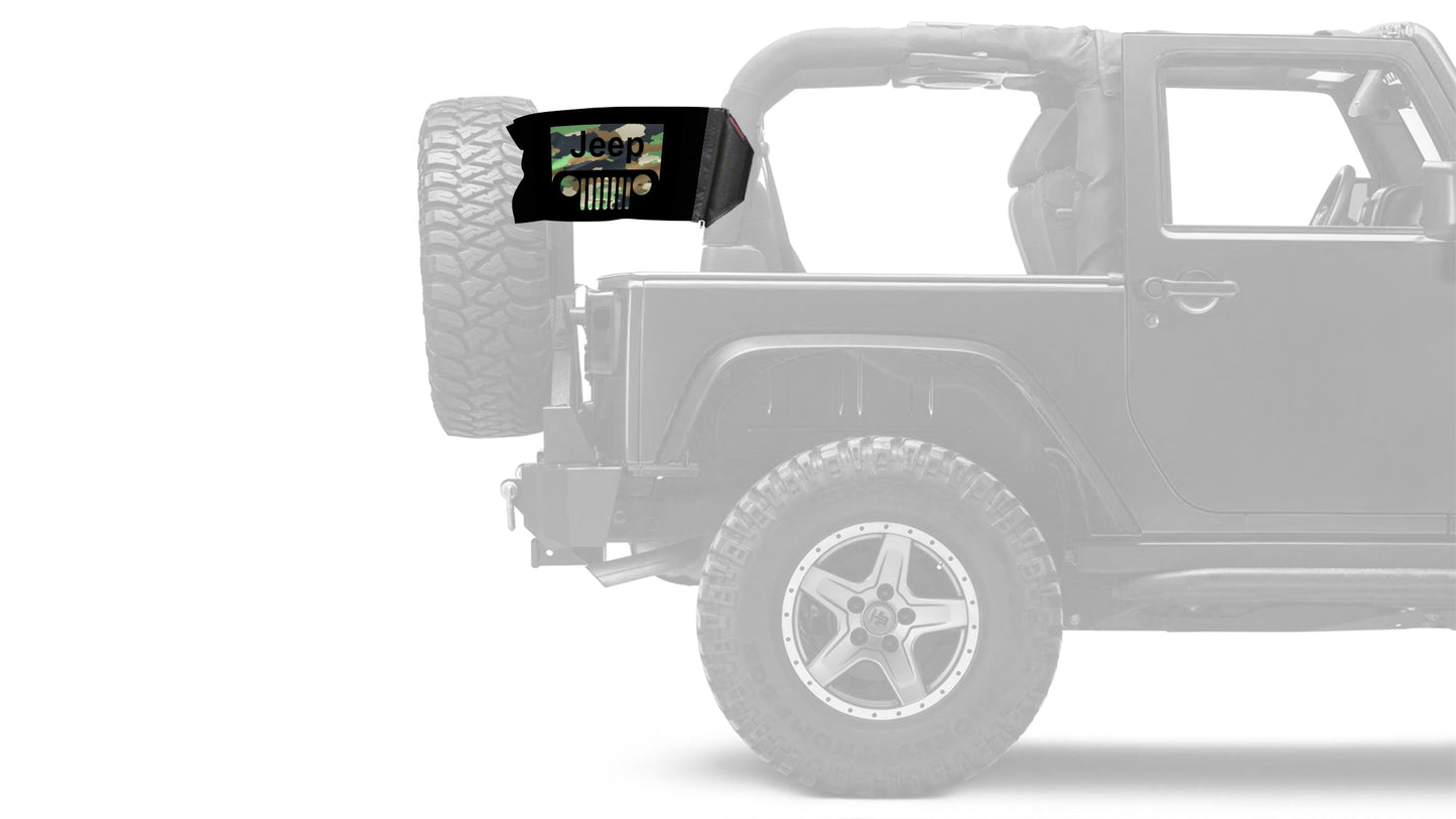 Jeep Grill 12"x18" Forever Wave Flag for Jeep Wrangler JKU 4-Door 2007-2018