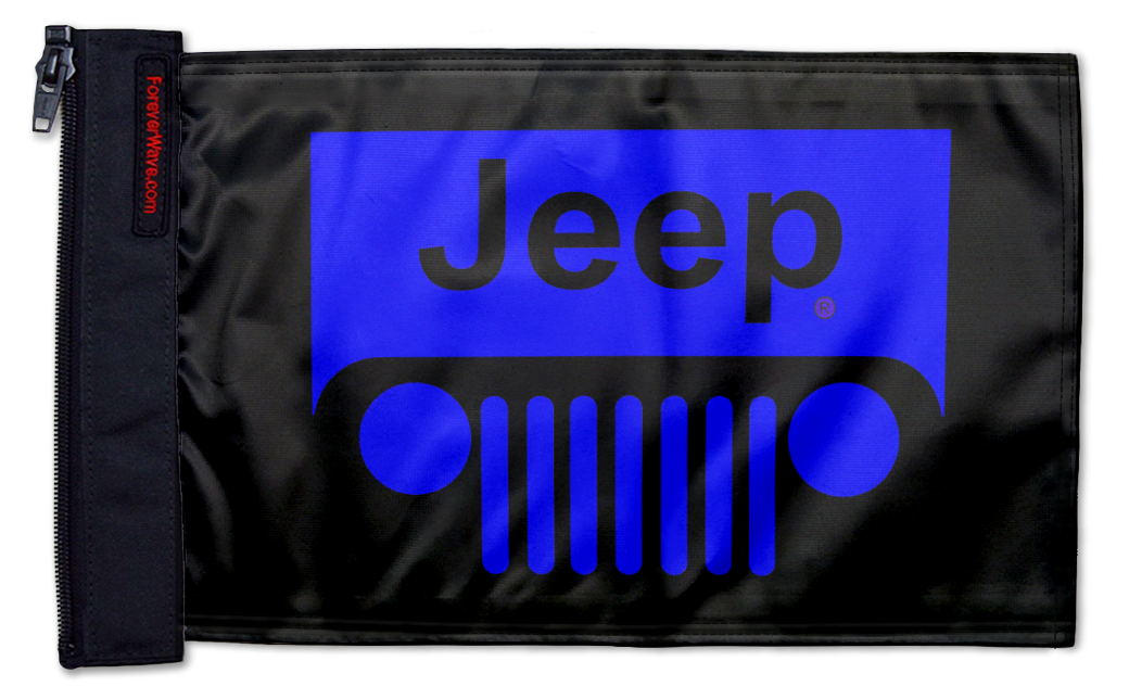 Jeep Grill 12"x18" Forever Wave Flag for Jeep Wrangler JKU 4-Door 2007-2018