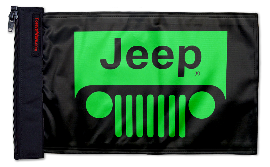 Jeep Grill 12"x18" Forever Wave Flag for Jeep Wrangler JK 2-Door 2007-2018