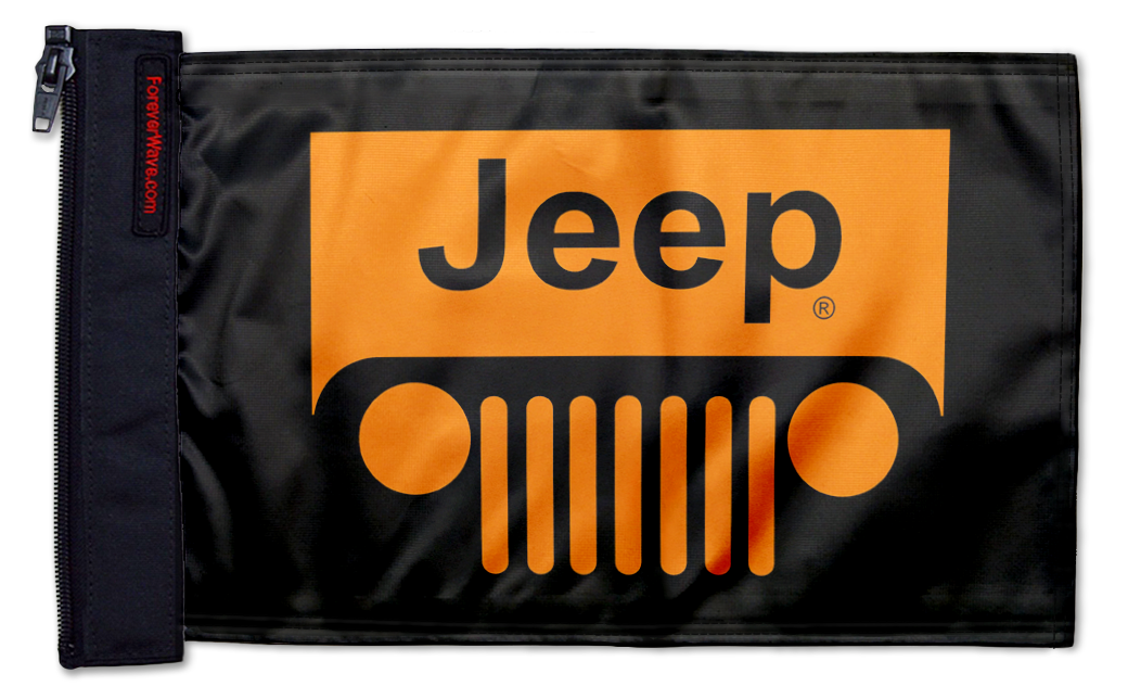 Jeep Grill 12"x18" Forever Wave Flag for Jeep Wrangler CJ-7 and CJ-8 1976-1986