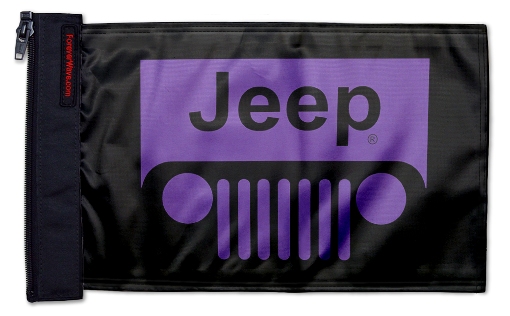 Jeep Grill 12"x18" Forever Wave Flag for Jeep Wrangler JKU 4-Door 2007-2018
