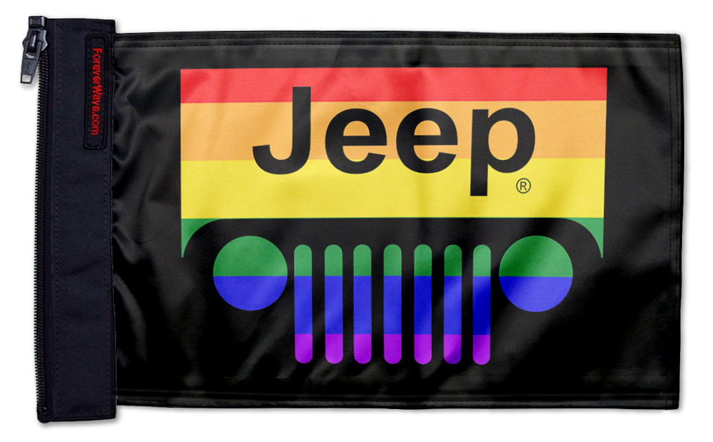 Jeep Grill 12"x18" Forever Wave Flag for Jeep Wrangler LJ 2003-2006