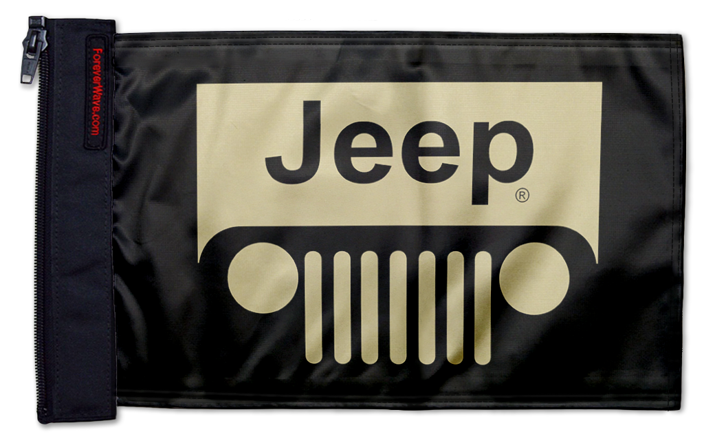 Jeep Grill 12"x18" Forever Wave Flag for Jeep Wrangler JK 2-Door 2007-2018