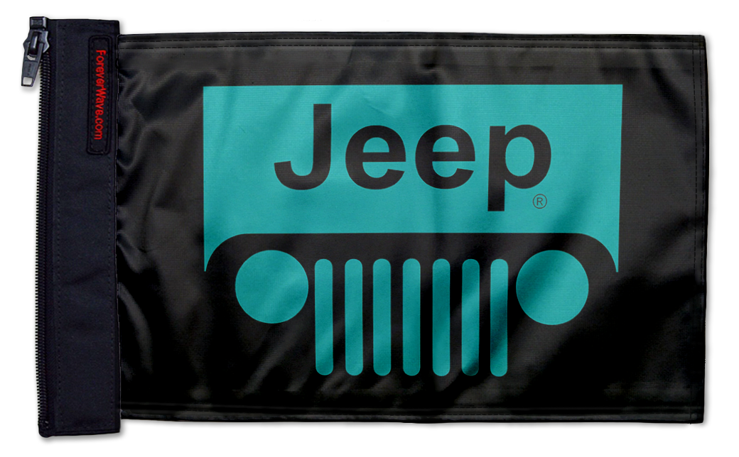 Jeep Grill 12"x18" Forever Wave Flag for Boats