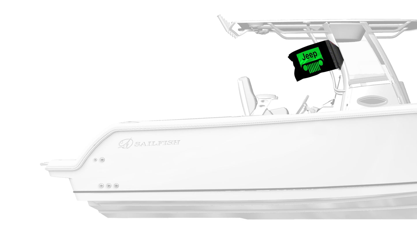 Jeep Grill 12"x18" Forever Wave Flag for Boats