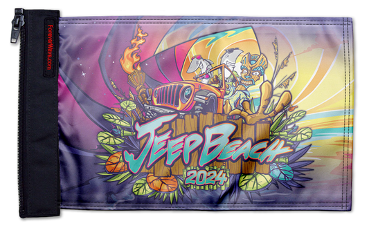 Jeep Beach 2024 12"x18" Forever Wave Flag for Boats