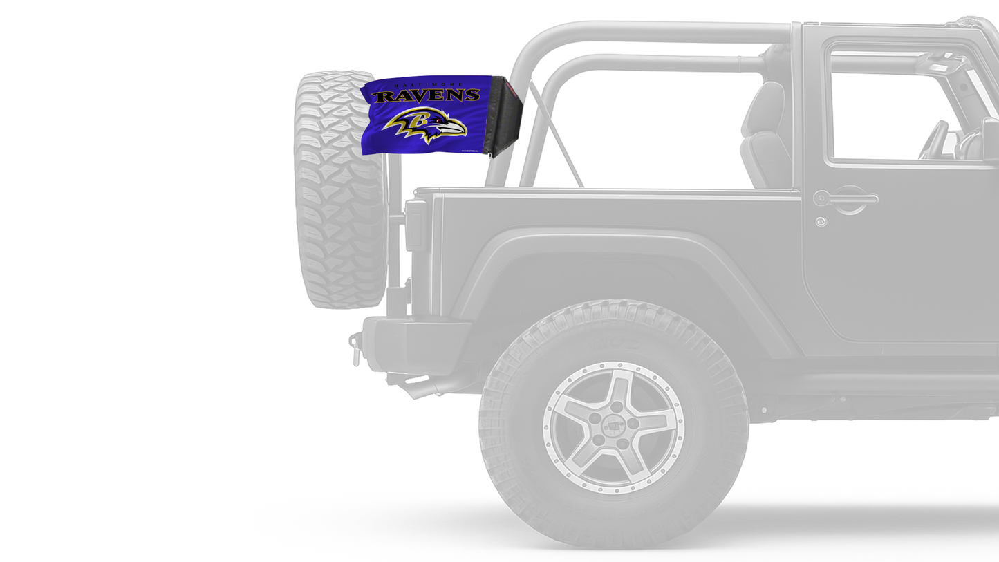 Baltimore Ravens 11"x17" Forever Wave Flag for Jeep Wrangler TJ 1996-2006