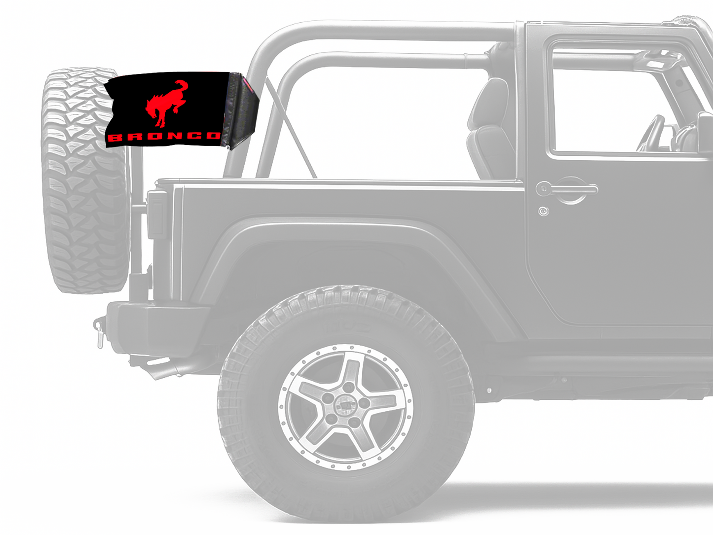 Bucking Bronco 12"x18" Forever Wave Flag for Jeep Wrangler LJ 2003-2006