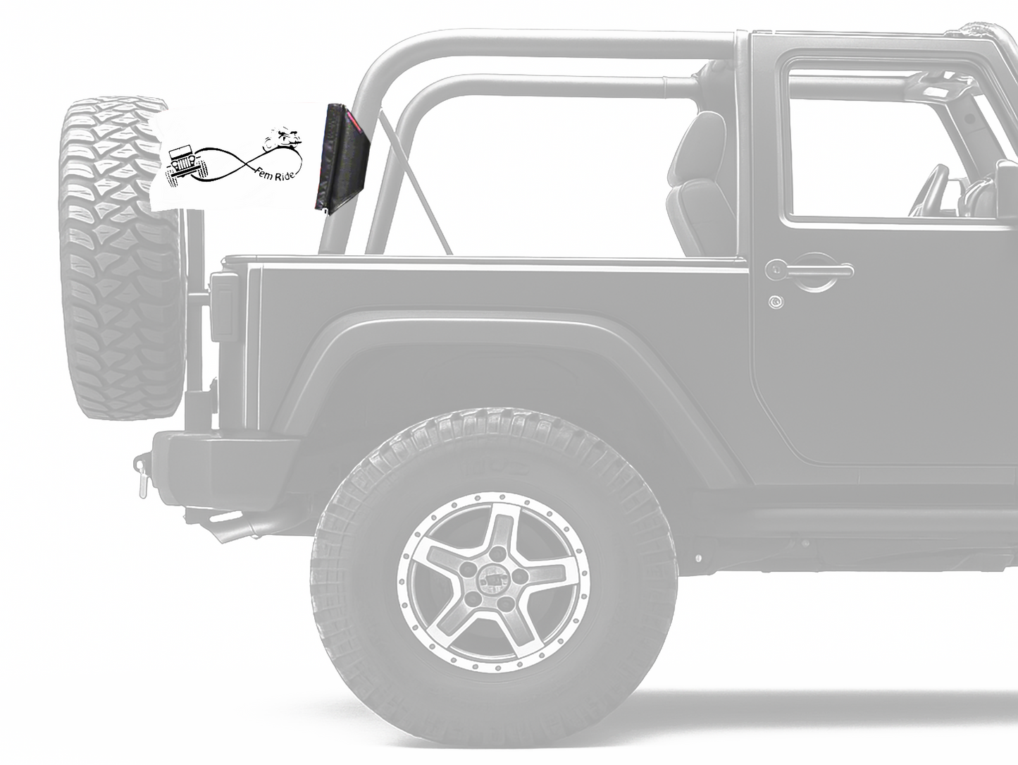 Fem Ride 12"x18" Forever Wave Flag for Jeep Wrangler JKU 4-Door 2007-2018