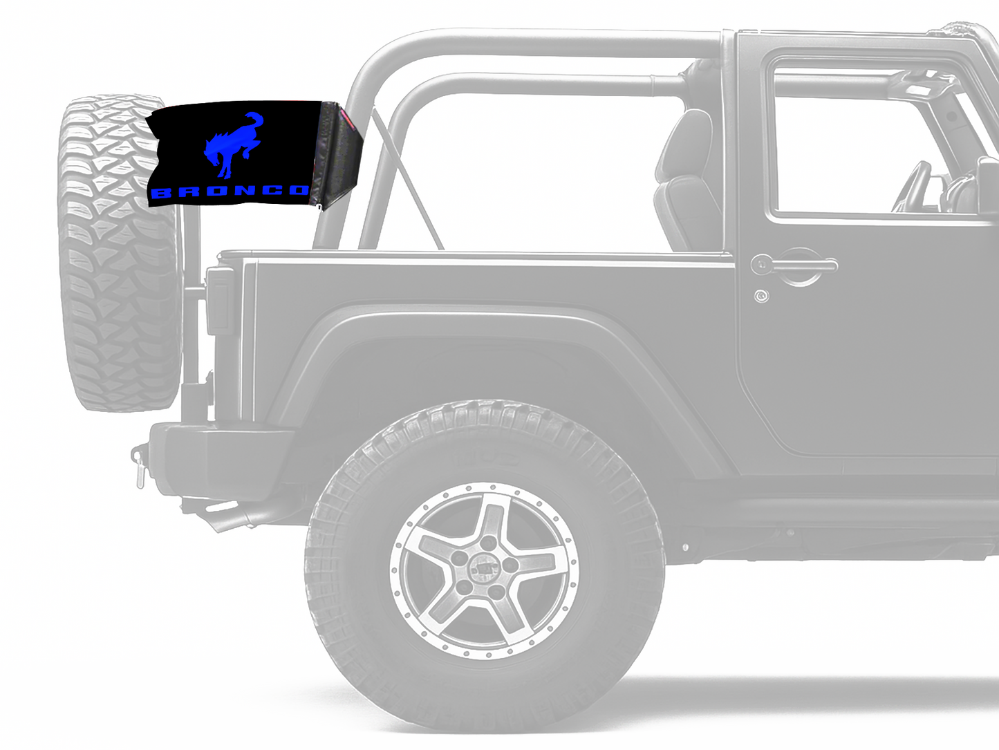Bucking Bronco 12"x18" Forever Wave Flag for Jeep Wrangler CJ-7 and CJ-8 1976-1986