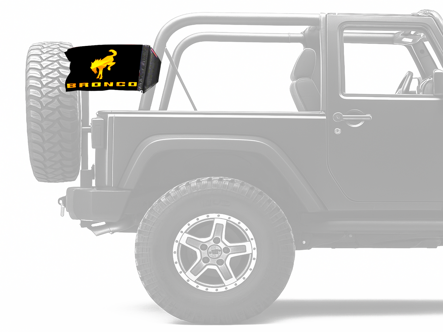 Bucking Bronco 12"x18" Forever Wave Flag for Jeep Wrangler YJ 1986-1995