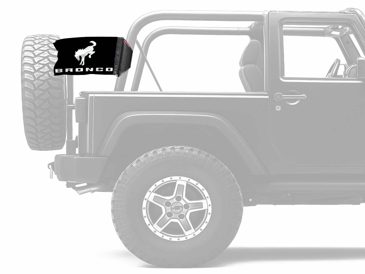 Bucking Bronco 12"x18" Forever Wave Flag for Jeep Wrangler LJ 2003-2006