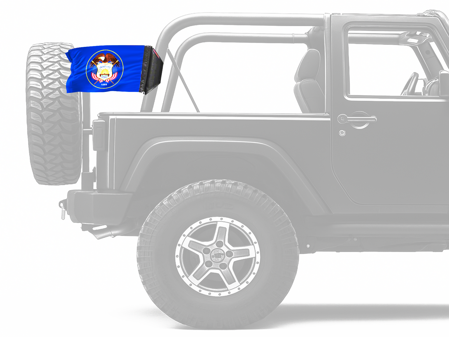 State Flag Utah "Old Style" 12"x18" Forever Wave Flag for Jeep Wrangler CJ-7 and CJ-8 1976-1986