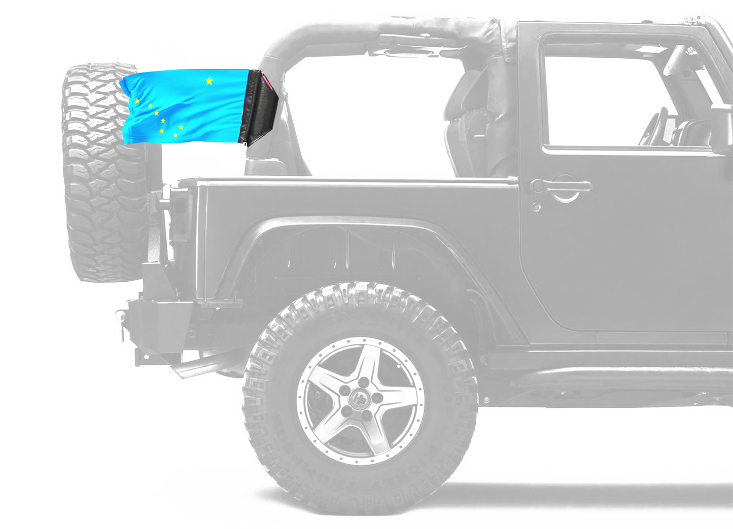 State Flag Alaska 12"x18" Forever Wave Flag for Jeep Wrangler JK 2-Door 2007-2018