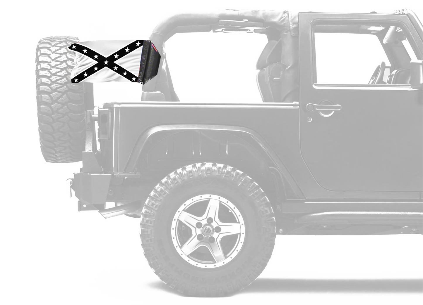 Confederate Subdued 12"x18" Forever Wave Flag for Jeep Wrangler YJ 1986-1995