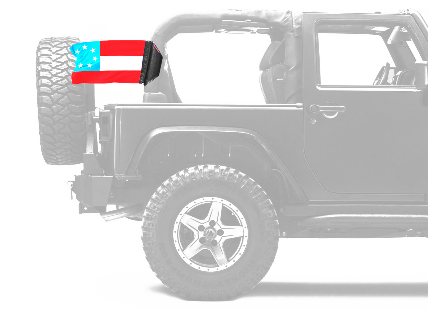 1st Confederate 7 Star 12"x18" Forever Wave Flag for Jeep Wrangler TJ 1996-2006