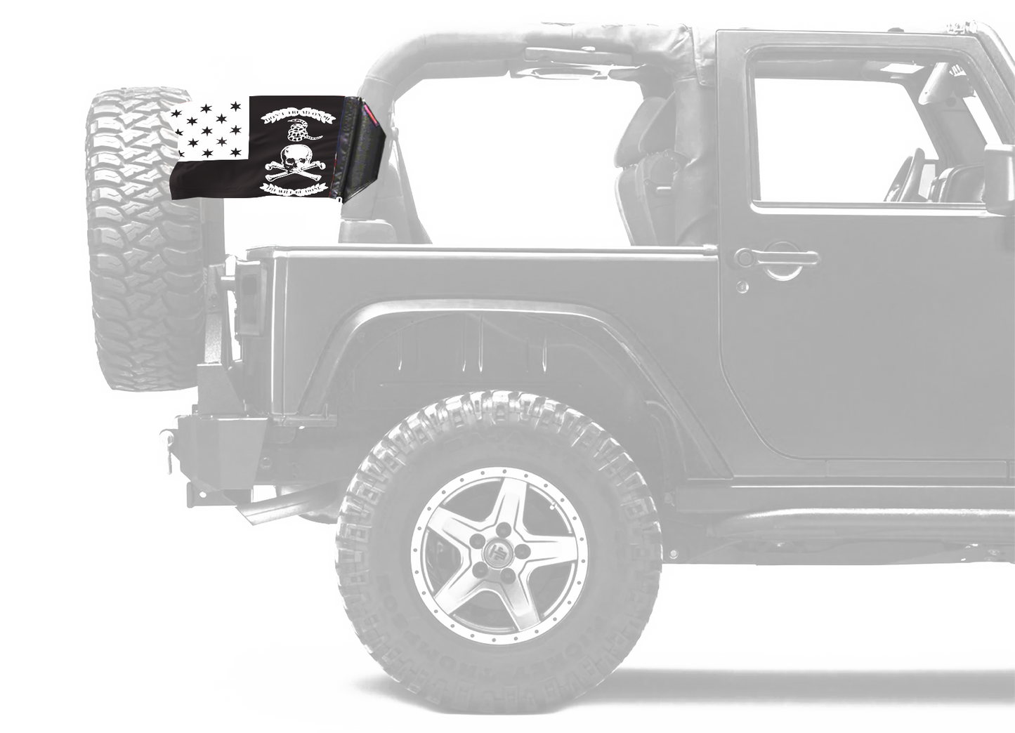 Veterans Exempt 12"x18" Forever Wave Flag for Jeep Wrangler JK 2-Door 2007-2018
