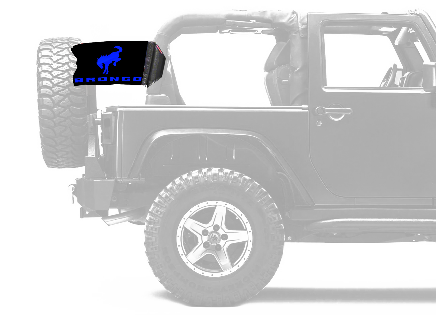 Bucking Bronco 12"x18" Forever Wave Flag for Jeep Wrangler TJ 1996-2006