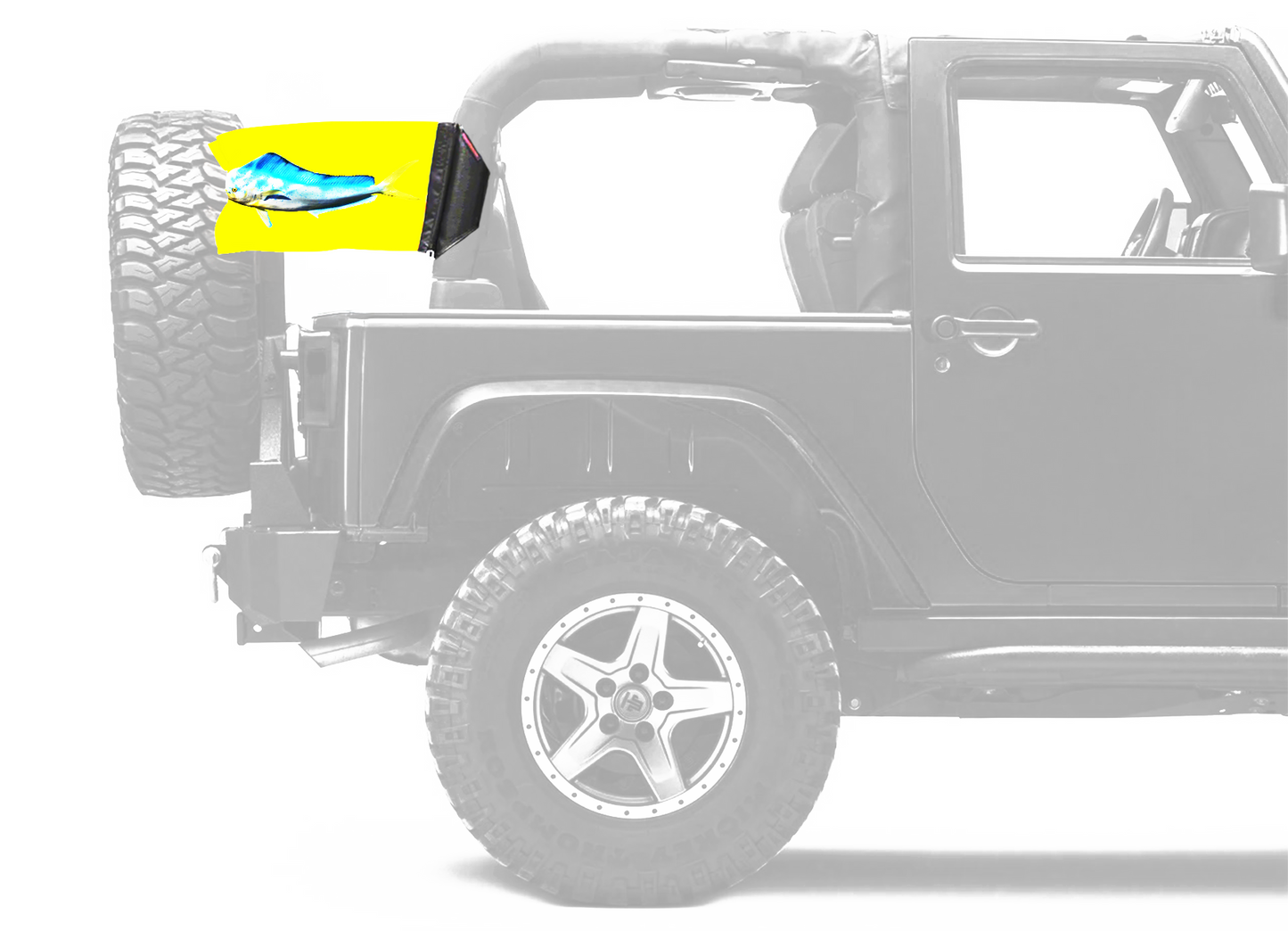 Dolphin 12"x18" Forever Wave Flag for Jeep Wrangler JKU 4-Door 2007-2018
