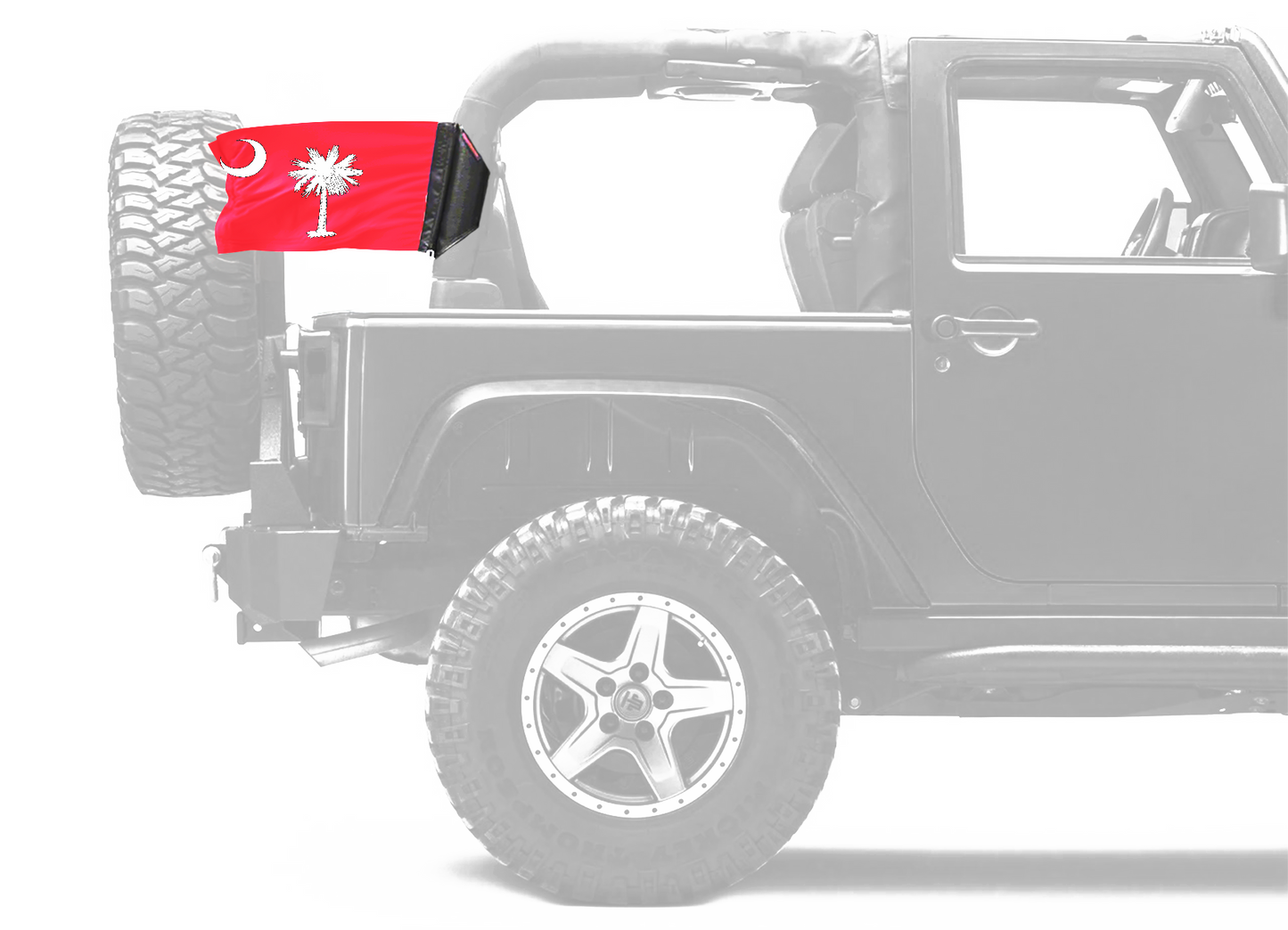 State Flag South Carolina Big Red 12"x18" Forever Wave Flag for Jeep Wrangler JK 2-Door 2007-2018