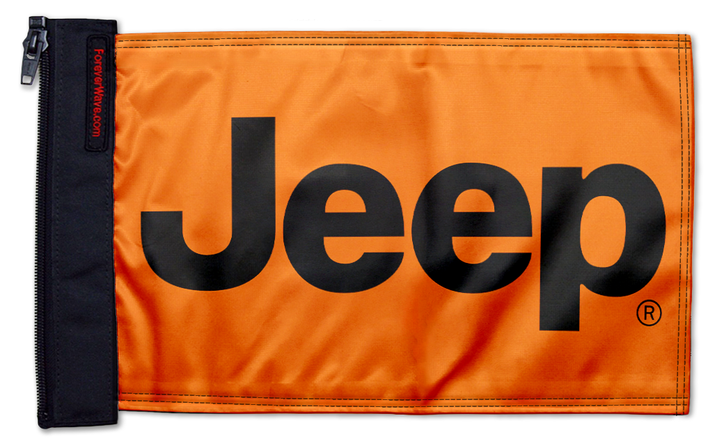Jeep Safety Orange SQ12"x18" Forever Wave Flag for Golf Carts