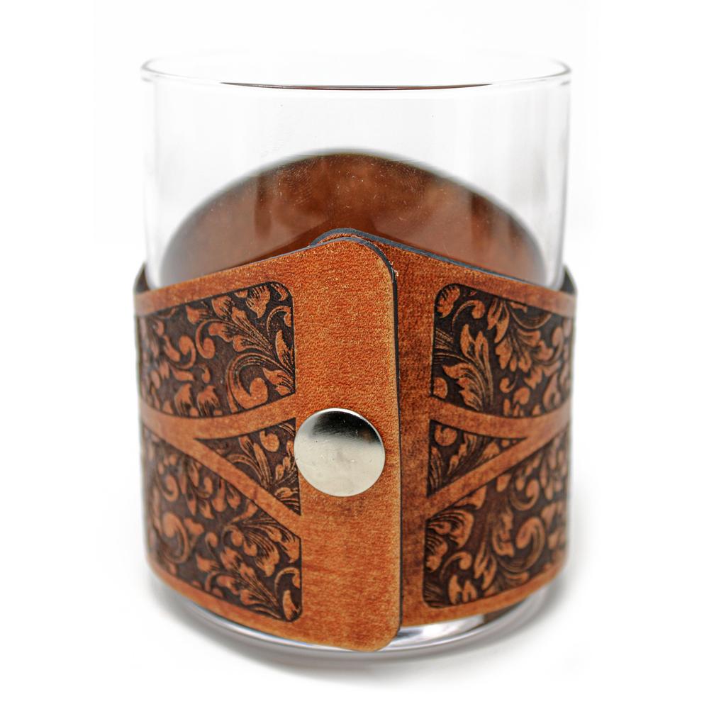Handcrafted Leather Wrapped Whiskey Glass | Snook Rocks Glass