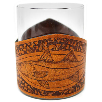 Handcrafted Leather Wrapped Whiskey Glass | Snook Rocks Glass