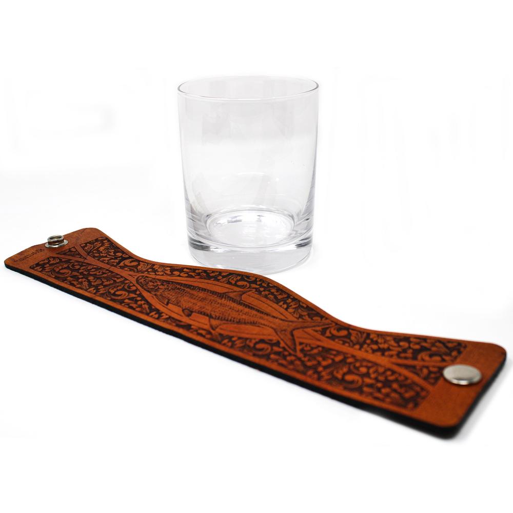 Handcrafted Leather Wrapped Whiskey Glass | Tarpon Rocks Glass
