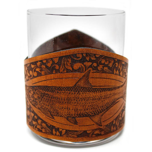 Handcrafted Leather Wrapped Whiskey Glass | Tarpon Rocks Glass