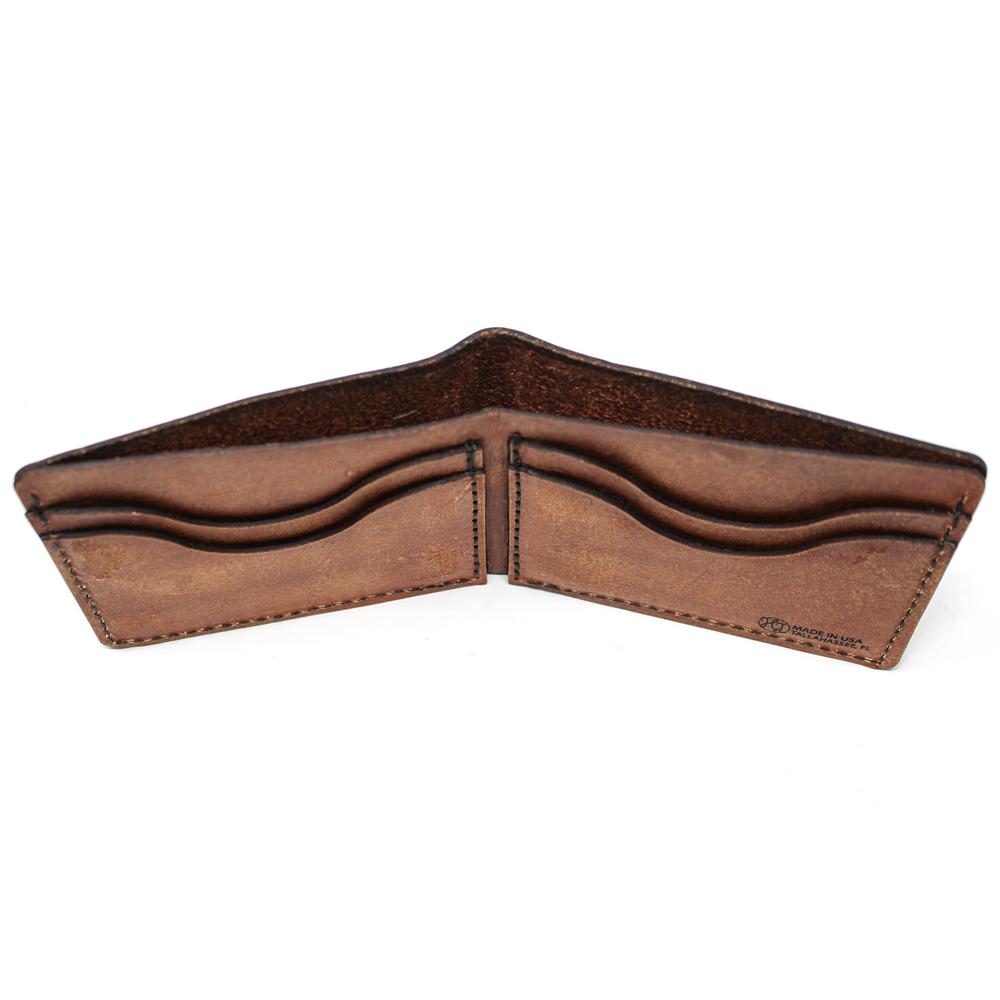Handcrafted Snook Leather Bill Fold Wallet - Made to Order in USA
