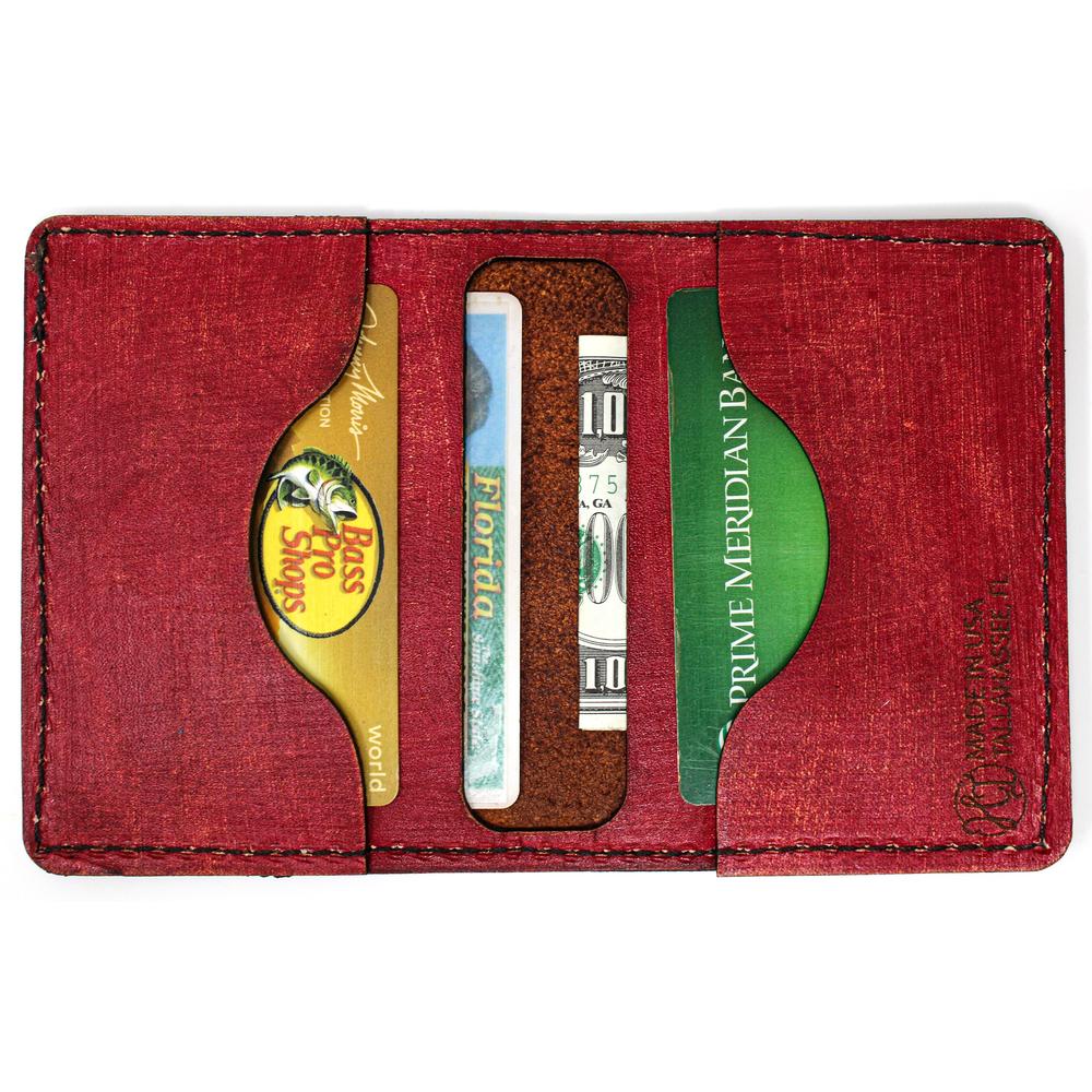Handcrafted Leather Original Mens Wallet -  FL Flag Snook