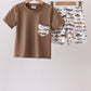 Fish Embroidered Shorts Set