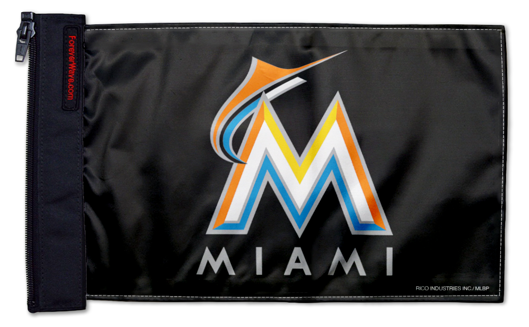 Miami Marlins 11"x17" Forever Wave Flag for Jeep Wrangler TJ 1996-2006
